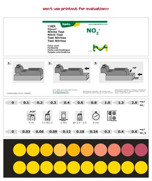 Nitrite Test colorimetric, 0.1-2.0&#160;mg/L (NO2-), 0.03-0.6&#160;mg/L (NO2-N), for use with MCOLORTEST&#174;