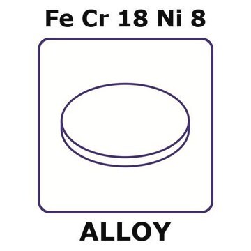 Stainless Steel - AISI 302 alloy, FeCr18Ni8 foil, 6mm disks, 0.125mm thickness, hard