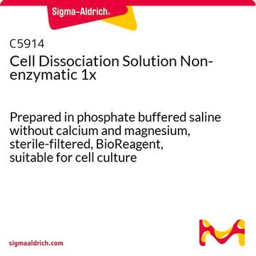 Cell Dissociation Solution Non-enzymatic 1x Prepared in phosphate buffered saline without calcium and magnesium, sterile-filtered, BioReagent, suitable for cell culture