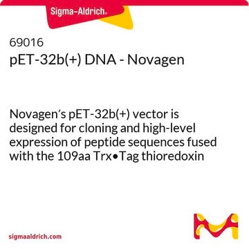 pET-32b(+) DNA - Novagen Novagen&#8242;s pET-32b(+) vector is designed for cloning and high-level expression of peptide sequences fused with the 109aa Trx&#8226;Tag thioredoxin protein.