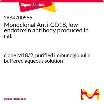 Monoclonal Anti-CD18, low endotoxin antibody produced in rat clone M18/2, purified immunoglobulin, buffered aqueous solution