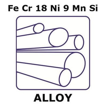 Stainless steel - AISI 303 alloy, FeCr18Ni9MnSi 200mm rod, 12mm diameter