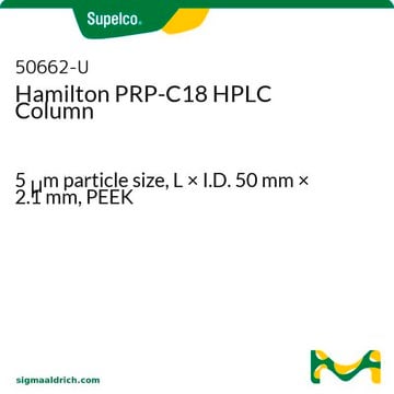 Hamilton PRP-C18 HPLC Column 5&#160;&#956;m particle size, L × I.D. 50&#160;mm × 2.1&#160;mm, PEEK