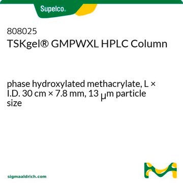 TSKgel&#174; GMPWXL HPLC Column phase hydroxylated methacrylate, L × I.D. 30&#160;cm × 7.8&#160;mm, 13&#160;&#956;m particle size