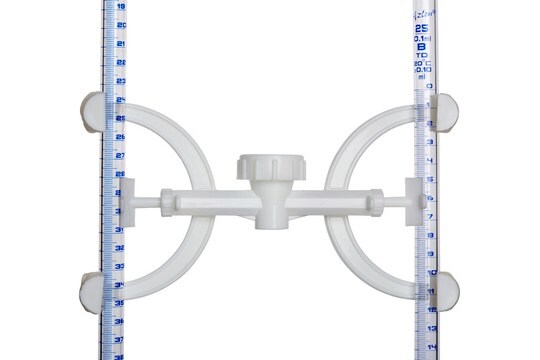 Azlon Double Burette Clamp grip on rods, burette diam. 11-14&#160;mm, polypropylene rod