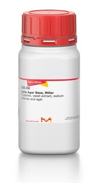 Luria Agar Base, Miller Tryptone, yeast extract, sodium chloride and agar