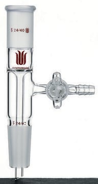 Synthware&#8482; vertical vacuum take-off adapter with glass stopcock joint: ST/NS 14/20