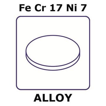 Stainless Steel - 17-7PH alloy, FeCr17Ni7 foil, 6mm disks, 0.075mm thickness, annealed - condition a, precipitation hardenable