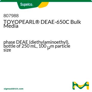 TOYOPEARL&#174; DEAE-650C Bulk Media phase DEAE (diethylaminoethyl), bottle of 250&#160;mL, 100&#160;&#956;m particle size