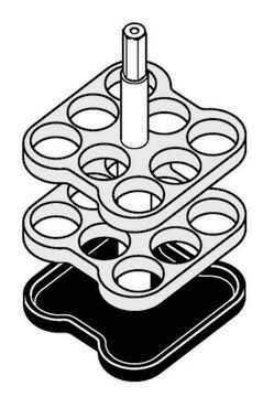 Adapter for Eppendorf&#174; A-4-38 Rotor holds 8 x 9 mL round-bottom tubes, for 90 mL rectangular bucket, pack of 2