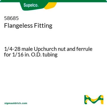 Flangeless Fitting 1/4-28 male Upchurch nut and ferrule for 1/16 in. O.D. tubing