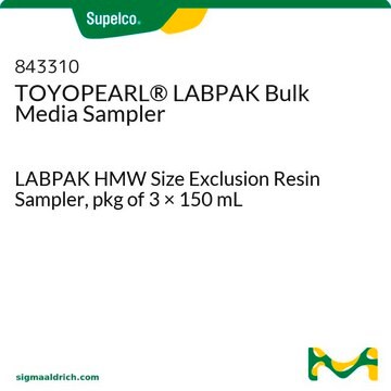 TOYOPEARL&#174; LABPAK Bulk Media Sampler LABPAK HMW Size Exclusion Resin Sampler, pkg of 3 × 150&#160;mL