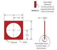 Grace Bio-Labs Press-To-Seal silicone isolator, PSA one side wells, 1 (Round, 20mm diameter, 0.9mm depth), (Adhesive on one side)