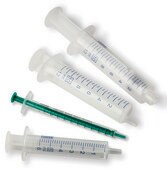 Syringe PP/PE without needle luer slip tip, centered, capacity 1&#160;mL, graduated, 0.01&#160;mL, sterile