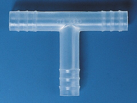 BRAND&#174; tubing connector, T-shape polypropylene, for tubing i.d., 6 &#8209; 7&#160;mm