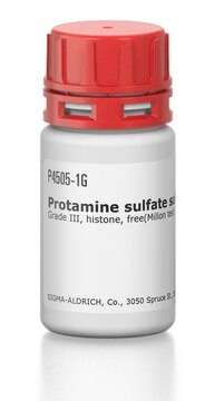 Protamine sulfate salt from herring Grade III, histone, free(Millon test)