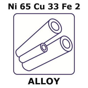 Monel&#174; alloy 400, Ni65Cu33Fe2 500mm tube, 6.35mm outside diameter, 1.5mm wall thickness, 3.35mm inside diameter, as drawn