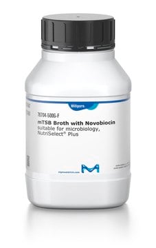 modified Tryptic Soy Broth- Dehydrated Culture Media NutriSelect&#174; Plus, novobiocin 0.02&#160;g/L, according to ISO 16654:2001, powder, selective for enterovirulent E. coli (EEC)