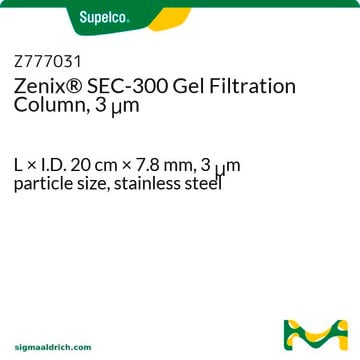 Zenix&#174; SEC-300 Gel Filtration Column, 3 &#956;m L × I.D. 20&#160;cm × 7.8&#160;mm, 3&#160;&#956;m particle size, stainless steel