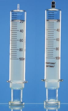 FORTUNA&#174; Optima glass syringes with interchangeable components capacity 100&#160;mL, Luer lock tip style