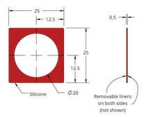 Grace Bio-Labs Press-To-Seal silicone isolator, No PSA wells, 1 (Round, 20mm diameter, 0.5mm depth)