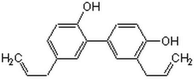 Honokiol A biphenyl neolignan and an active principle of Magnolia extract that displays anti-angiogenic, anti-tumor and anxiolytic properties.