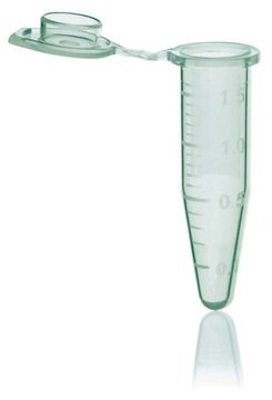 BRAND&#174; microcentrifuge tubes, 1.5mL with lid, polypropylene green, RCF max 20k G, BIO-CERT&#174; PCR QUALITY, 500EA