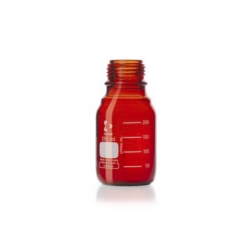 DURAN&#174; graduated amber laboratory bottle bottle capacity 250mL, GL 45 thread, without screw cap and pouring ring, borosilicate glass 3.3 bottle