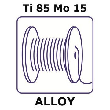 Titanium/Molybdenum wire, Ti 85%/Mo 15%, 1.0&#160;mm diameter, length 2 m, temper as drawn