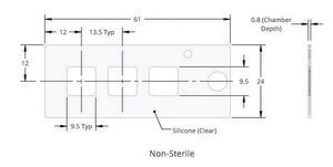 Grace Bio-Labs reusable CultureWell&#8482; gaskets wells, 3, well L × W × depth 9.5&#160;mm × 9.5&#160;mm × 0.8&#160;mm, well capacity (300-500&#160;&#956;L)