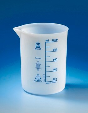 BRAND&#174; ETFE beaker with spout, low form volume 25&#160;mL, with graduation