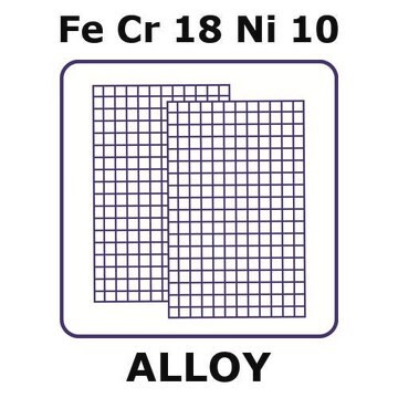 Stainless steel - AISI 304 mesh, Fe/Cr18%/Ni 10%, nominal aperture 0.54&#160;mm, size 600 × 600&#160;mm, thickness 0.6&#160;mm