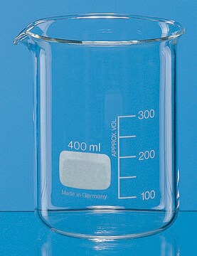 BRAND&#174; glass beaker with spout, low form volume 400&#160;mL, with graduation