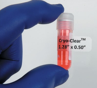 Laser Cryo-Clear&#174; labels for 1.5 mL tubes, L × W 1.28&#160;in. × 0.5&#160;in., pkg of 1700&#160;pkg