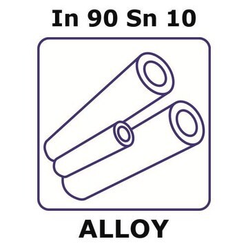 Indium-tin alloy, In90Sn10 sheet, 100 x 100mm, 2.0mm thickness