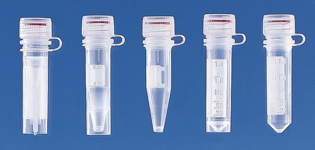 BRAND&#174; PP microtube, attached screw cap with silicone seal capacity 1.5&#160;mL, graduations, up to 1 mL, conical bottom