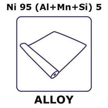 T2 - thermocouple alloy, Ni95(Al+Mn+Si)5 foil, 0.5m coil, 100mm coil width, 0.50mm thickness, annealed