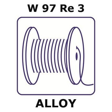 Tungsten-rhenium alloy, W97Re3 5m wire, 0.025mm diameter, annealed