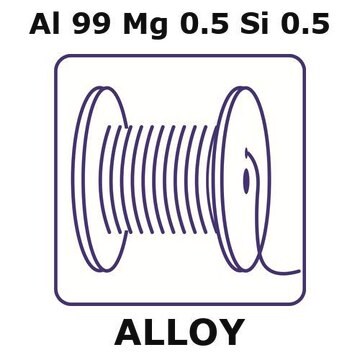 Aluminum-magnesium-silicon alloy, Al99Mg0.5Si0.5 1m wire, 0.25mm diameter, as drawn