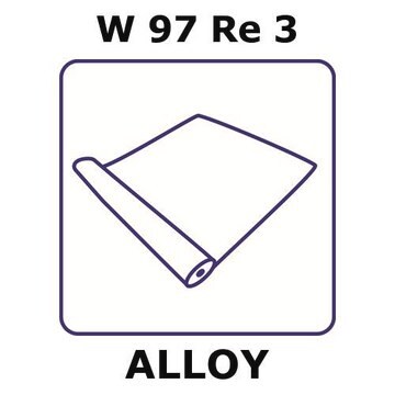 Tungsten-rhenium alloy, W97Re3 foil, 0.5m coil, .5mm coil width, 0.05mm thickness, annealed