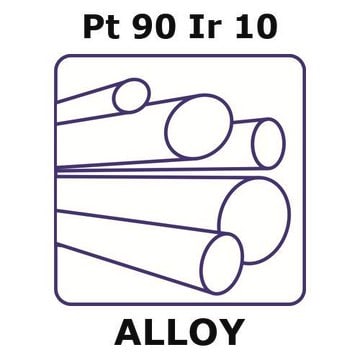 Platinum-iridium alloy, Pt90Ir10 100mm rod, 2.0mm diameter, as drawn