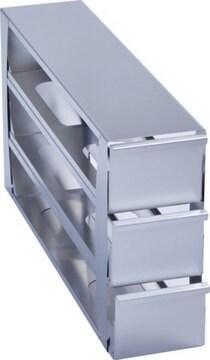 Eppendorf&#174; Upright Freezer Rack Holds 12 x boxes (4 in.), (4&nbsp;x&nbsp;3) configuration, stainless steel, drawer