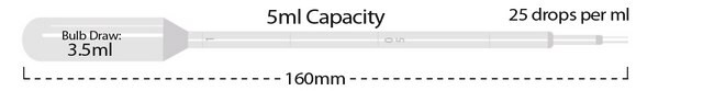 MTC&#8482; Bio Transfer Pipette size 5&#160;mL, large bulb, sterile, pack of 500&#160;ea (individually wrapped)