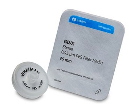 Whatman&#174; GD/X syringe filters PVDF membrane, pore size 0.45&#160;&#956;m, diam. 25&#160;mm, sterile, pk of 50&#160;ea