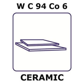 Tungsten carbide/cobalt sheet, WC 94%/Co 6%, thickness 5.0&#160;mm, size 25 × 25&#160;mm