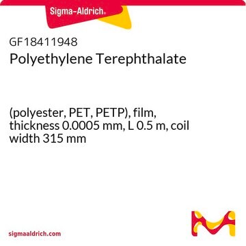 Polyethylene Terephthalate (polyester, PET, PETP), film, thickness 0.0005&#160;mm, L 0.5&#160;m, coil width 315&#160;mm