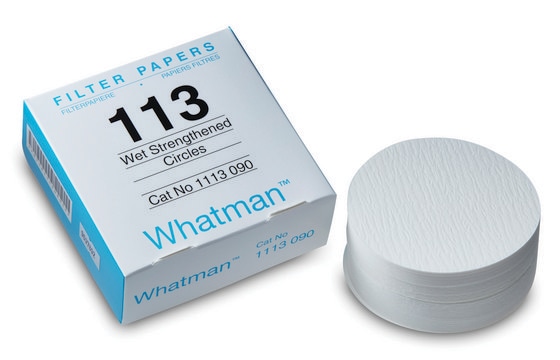 Whatman&#174; qualitative filter paper, Grade 113, creped circles, diam. 125&#160;mm, pack of 100