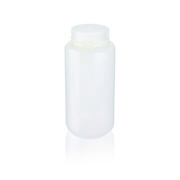 Wheaton&#174; Leak Resistant Bottle capacity 1000&#160;mL, high-density polyethylene bottle, natural bottle, wide-mouth bottle, bottle diam. × H 91&#160;mm × 199&#160;mm, 63-415