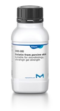 Gelatin from porcine skin suitable for microbiology, ultrahigh gel strength