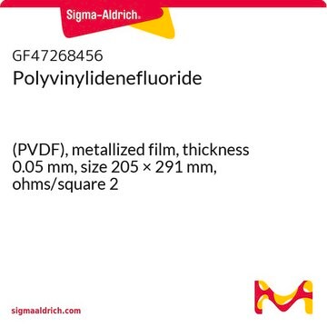 Polyvinylidenefluoride (PVDF), metallized film, thickness 0.05&#160;mm, size 205 × 291&#160;mm, ohms/square 2